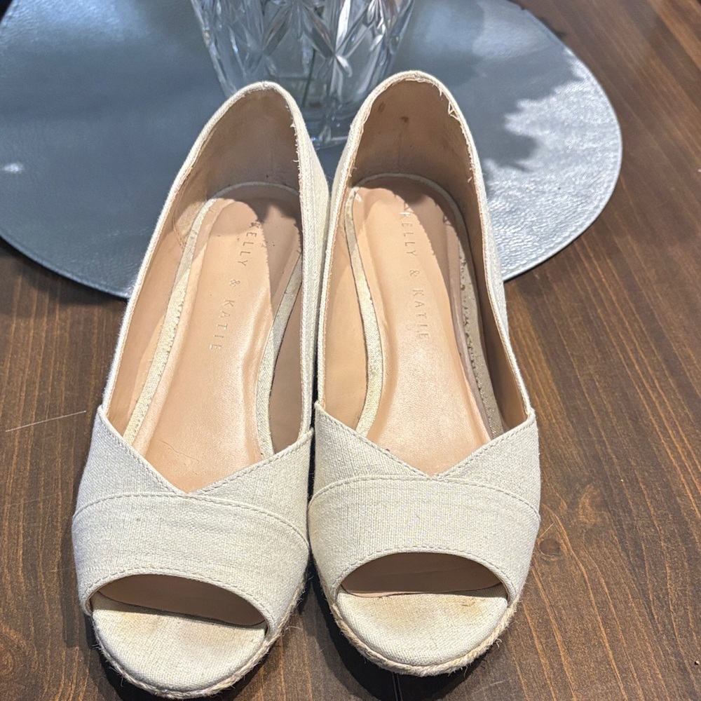 Kelly & Katie Women's Espadrille Peep Toe Shoes Size 7